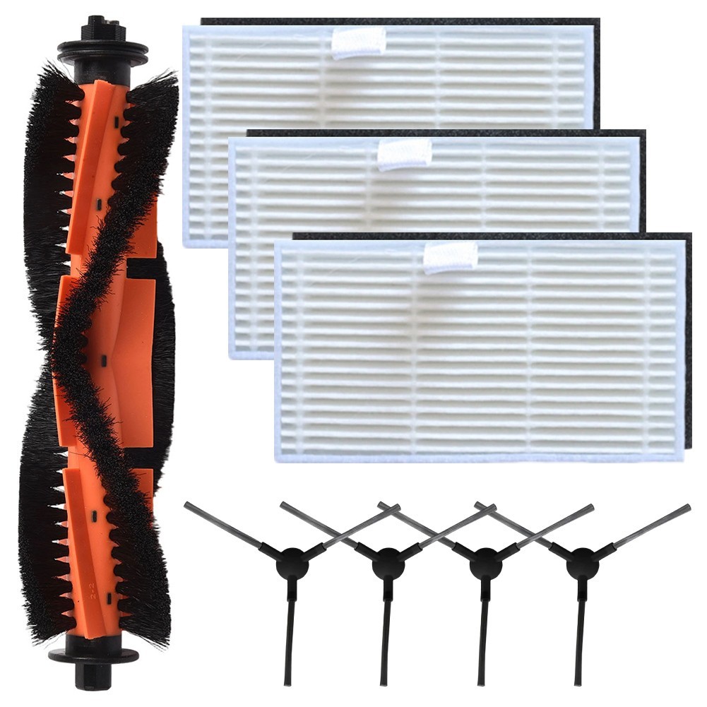 Main Side Brush and Filter Set for Trouver E20 E20 Pro E20 Plus Vacuum