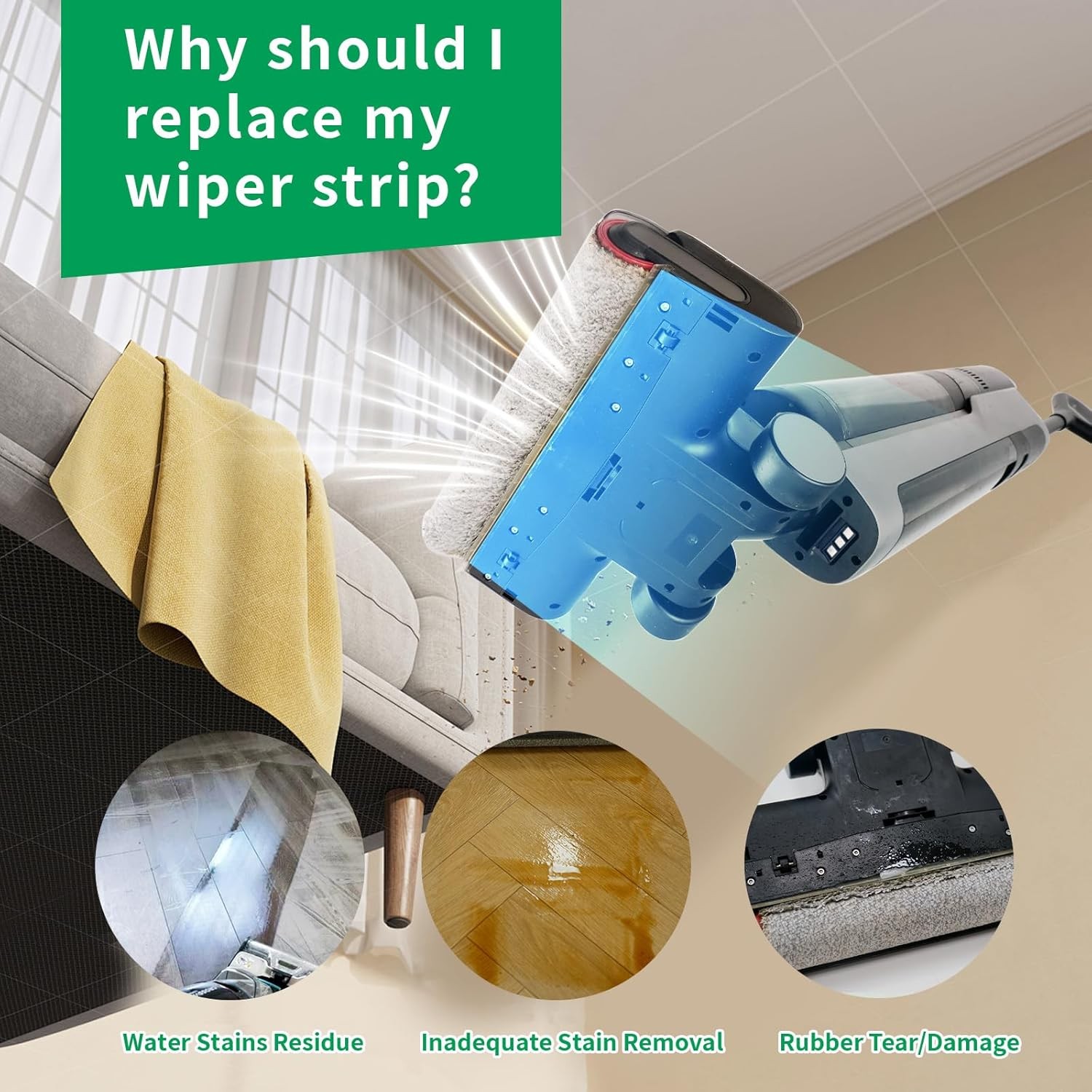 H12 Pro Vacuum Replacement Wiper Strip Compatible with Dreame H12 Pro Cordless