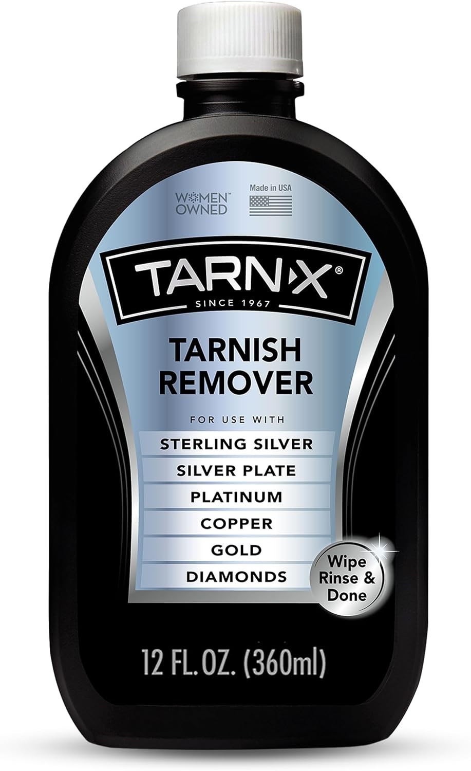 12 oz Tarnish Remover Cleaner Liquid Bottle Jewelry Silver Copper Brass Metal