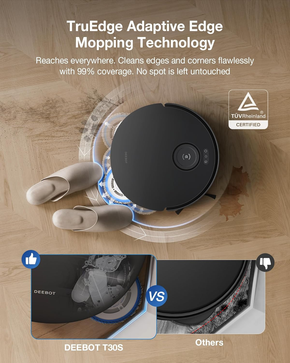 DEEBOT T30S Combo Robot Vacuum and Mop, All-In-One Cleaning Hub, 11000Pa, Zerota