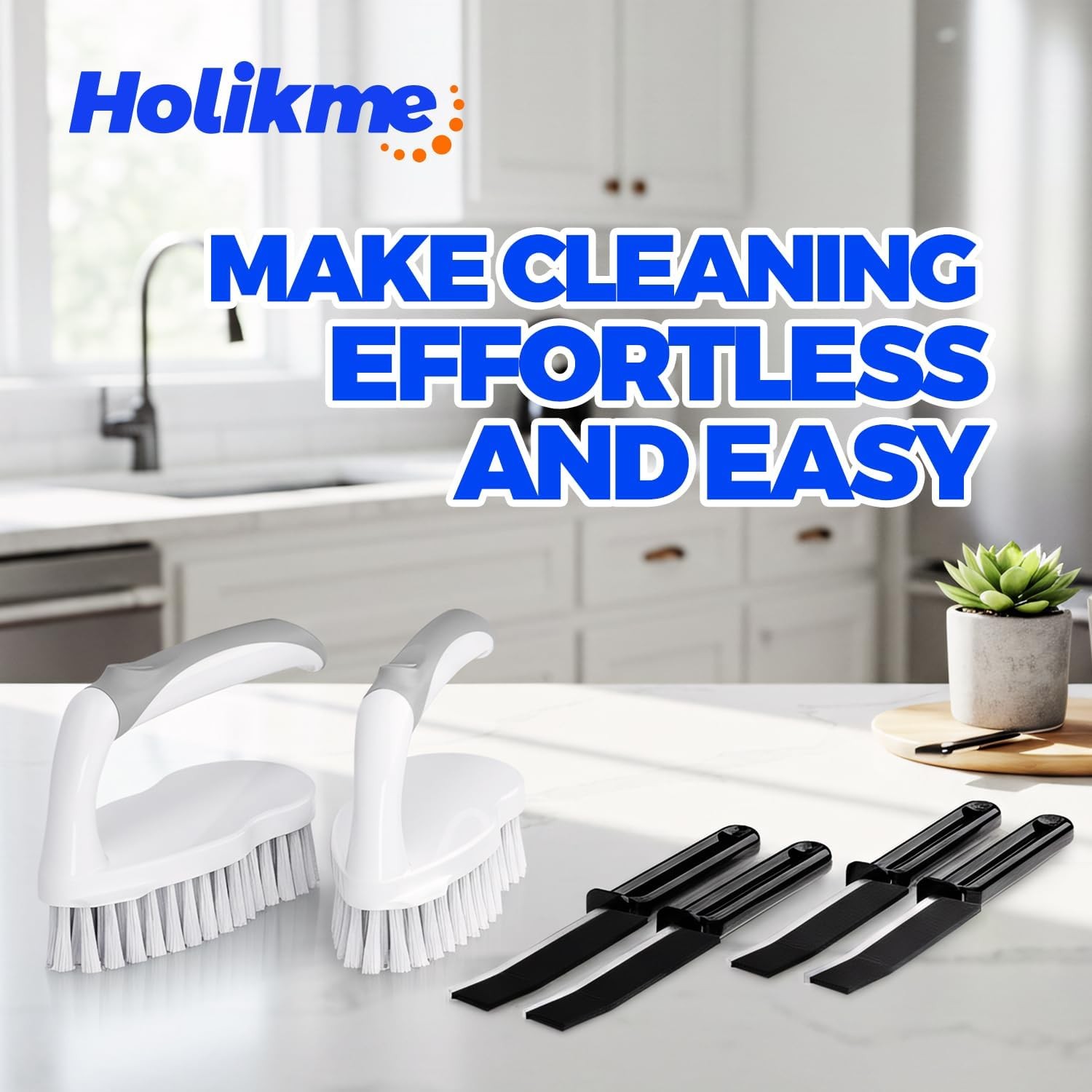 Scrub Brush – 6 Pack, Scrub Brushes for Cleaning, Heavy-Duty Scrub Brush, Stiff