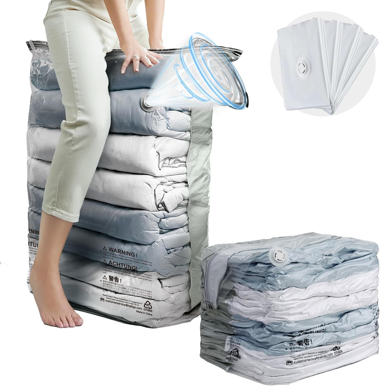 Vacuum Storage Bags 4 Pack, Jumbo Cube (31X40X15 Inch), Extra Large Vacuum Seal