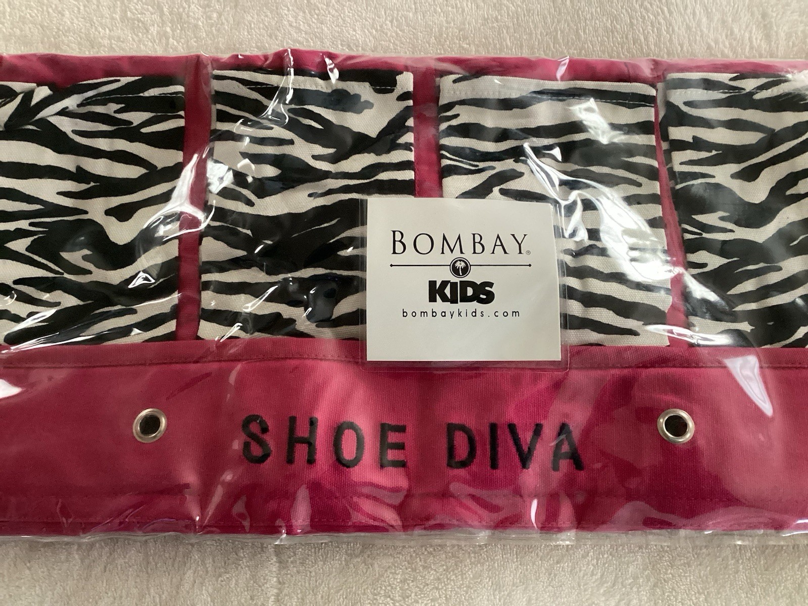 Over The Door Shoe Storage CANVAS ALL COTTON Organizer 12-Pocket SHOE DIVA- NEW
