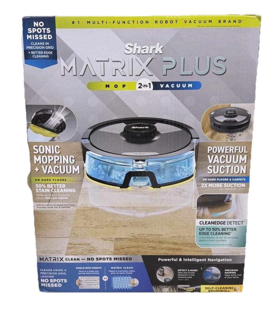 Shark Matrix Plus 2-in-1 Robot Vacuum Sonic Mop WiFi Mapping Self Cleaning