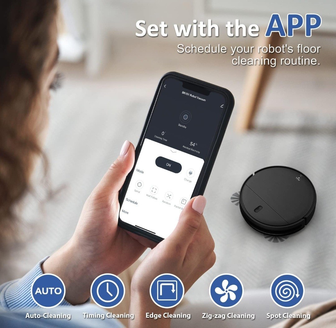 BR151 Robot Vacuum 2-in-1 Vacuum & Mop, Alexa & Google Assistant, Wi-Fi, Remote
