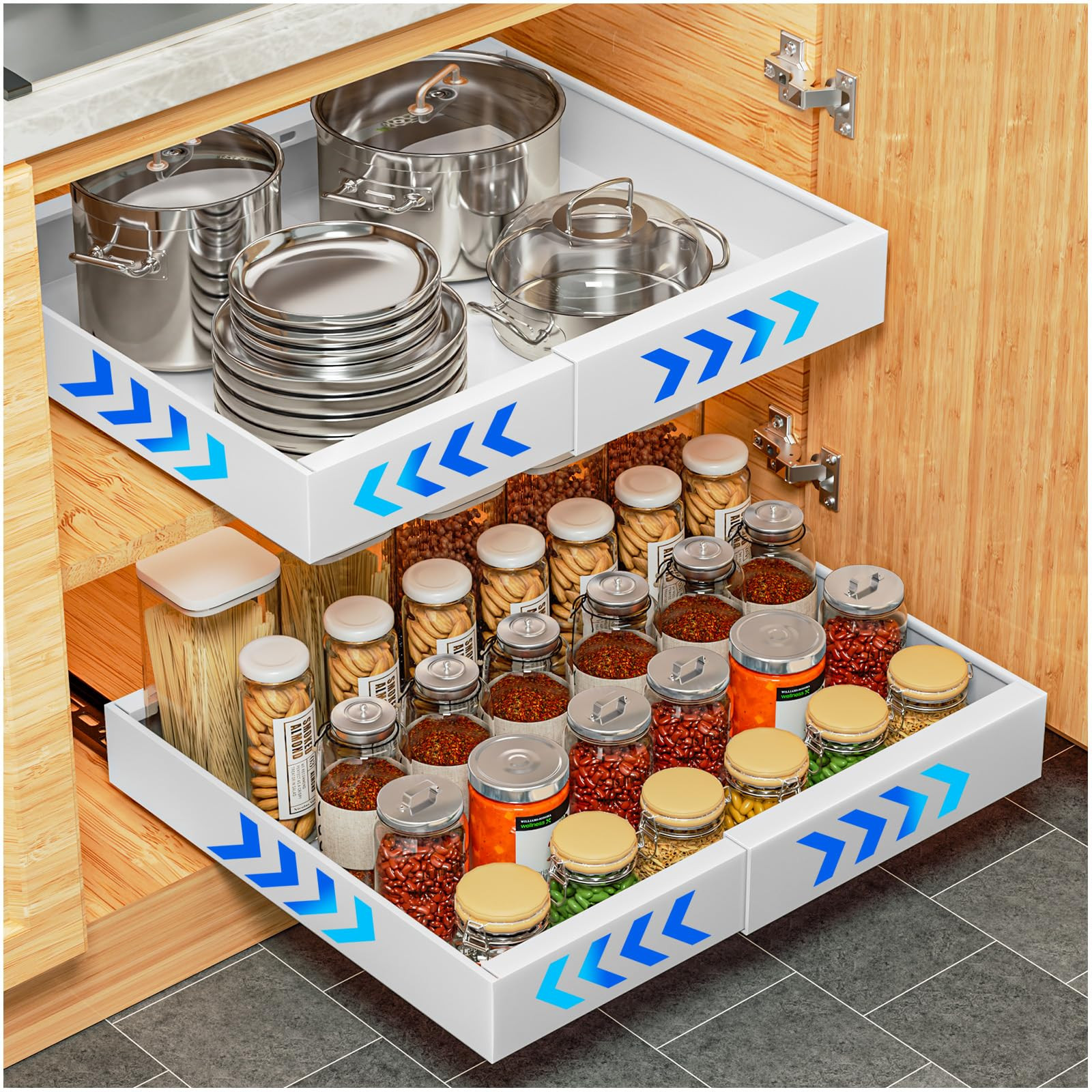 YFXCVSL Pull Out Cabinet Organizer 2Pack Expandable(12.6”-20.5”) – White