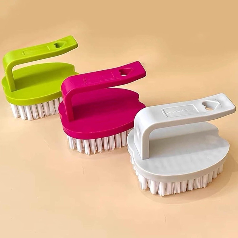 PP Fruit Vegetable Brush Set 3 pcs Hard Bristles Compact 8 cm x 7 cm x 6.5 cm