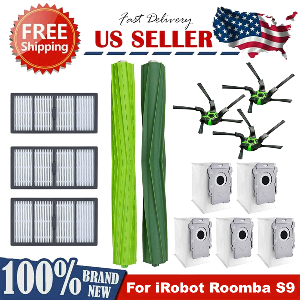 Replacement Parts for iRobot Roomba S9 S9+ Plus Robot Vacuum Cleaner Accessories