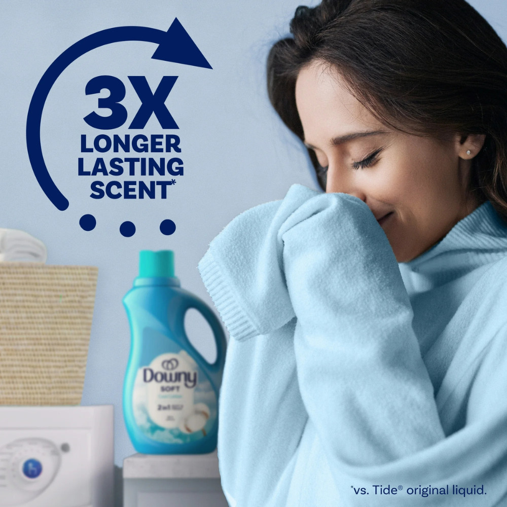 Downy Liquid Fabric Softener, Cool Cotton Scent, 111 fl oz, 150 Loads, Best New