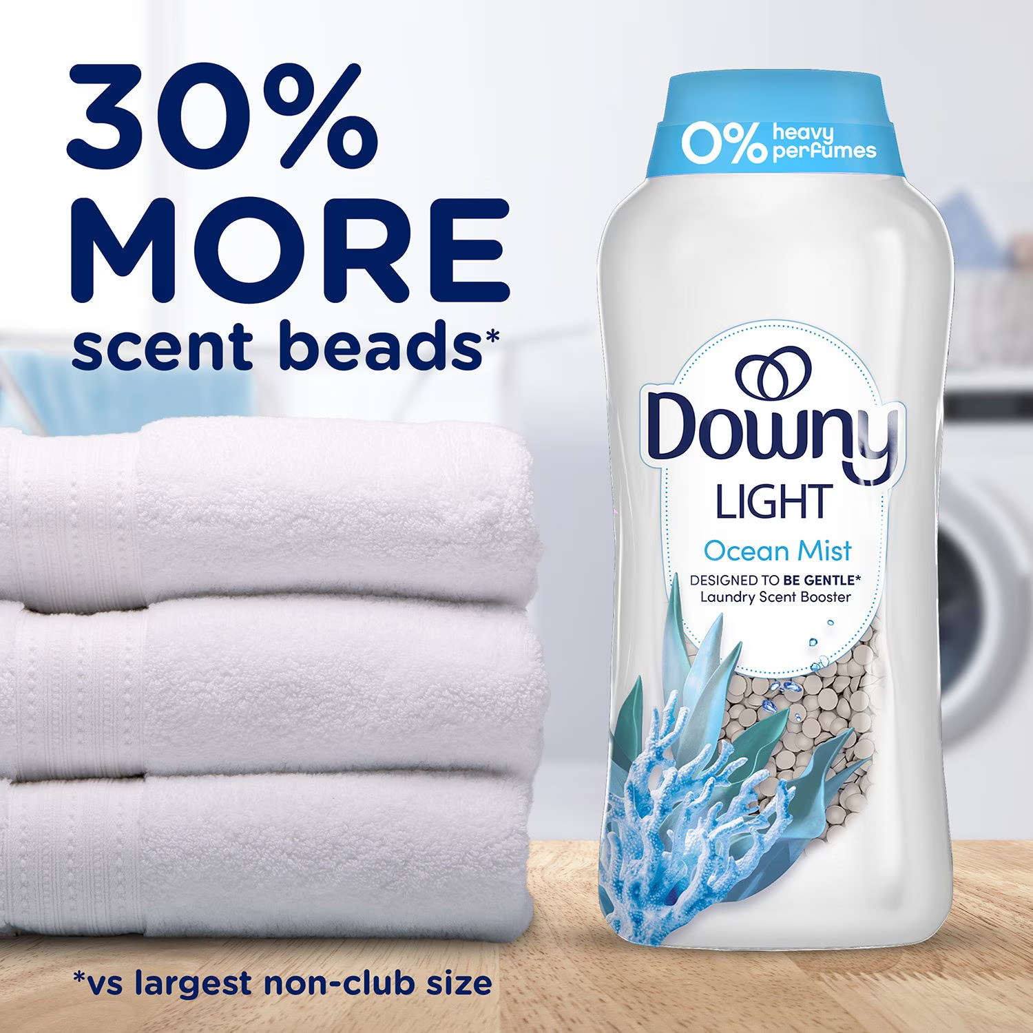 Downy Light Laundry In-Wash Scent Booster Beads Ocean Mist 39.9 oz Fresh Scent