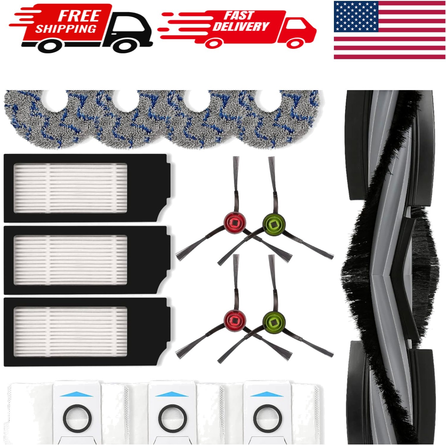 Comprehensive ECOVACS DEEBOT X1 Omni 15-Piece Replacement Parts Kit – Clean Deep