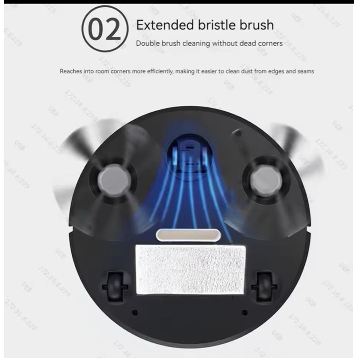 Cordless Robotic Vacuum Cleaner Mop, Black Bagless w/ Mop Pad USB Cable