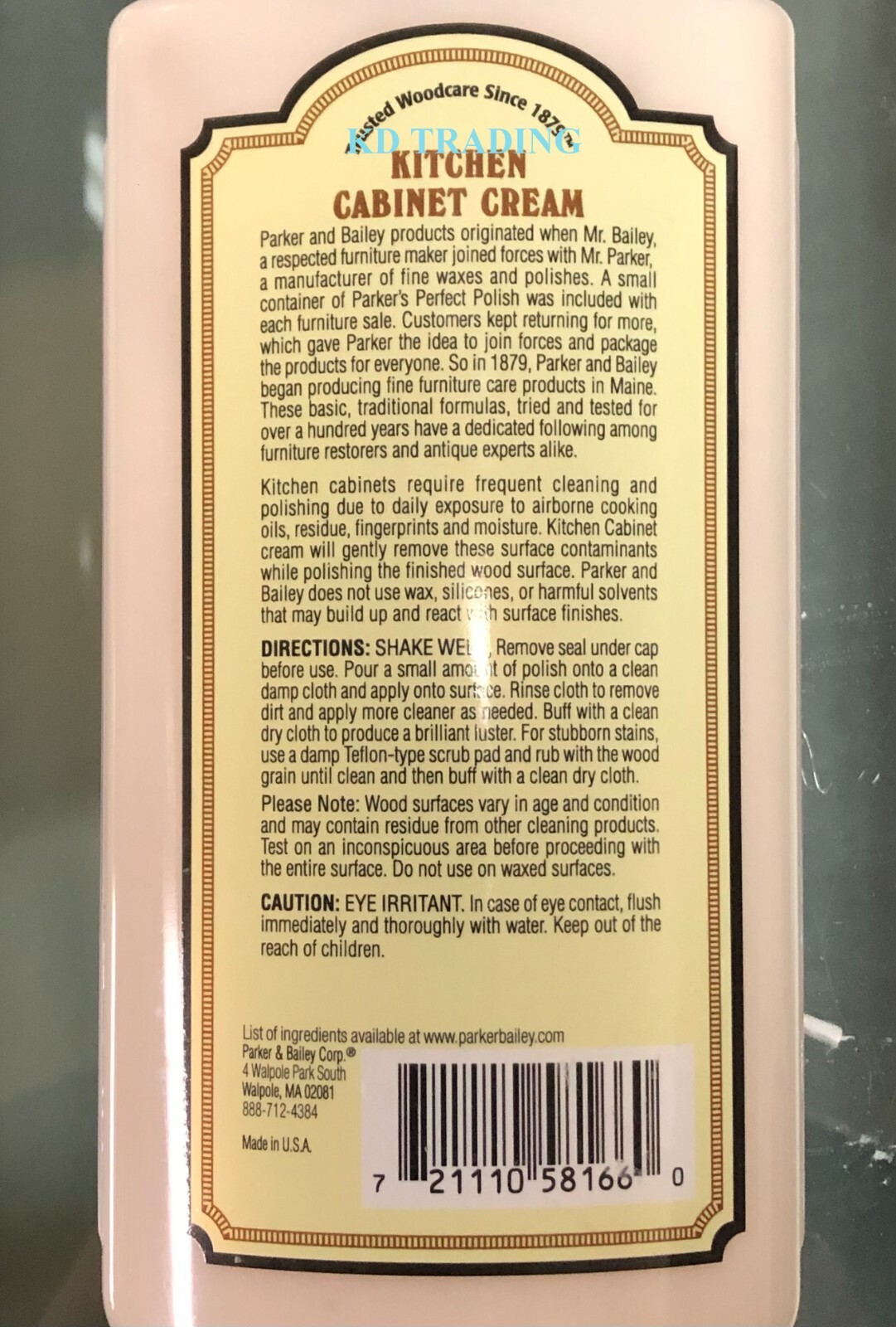 (2-Pk) PARKER & BAILEY CABINET CREAM All Woods Clean Shine w/ Lasting Protection
