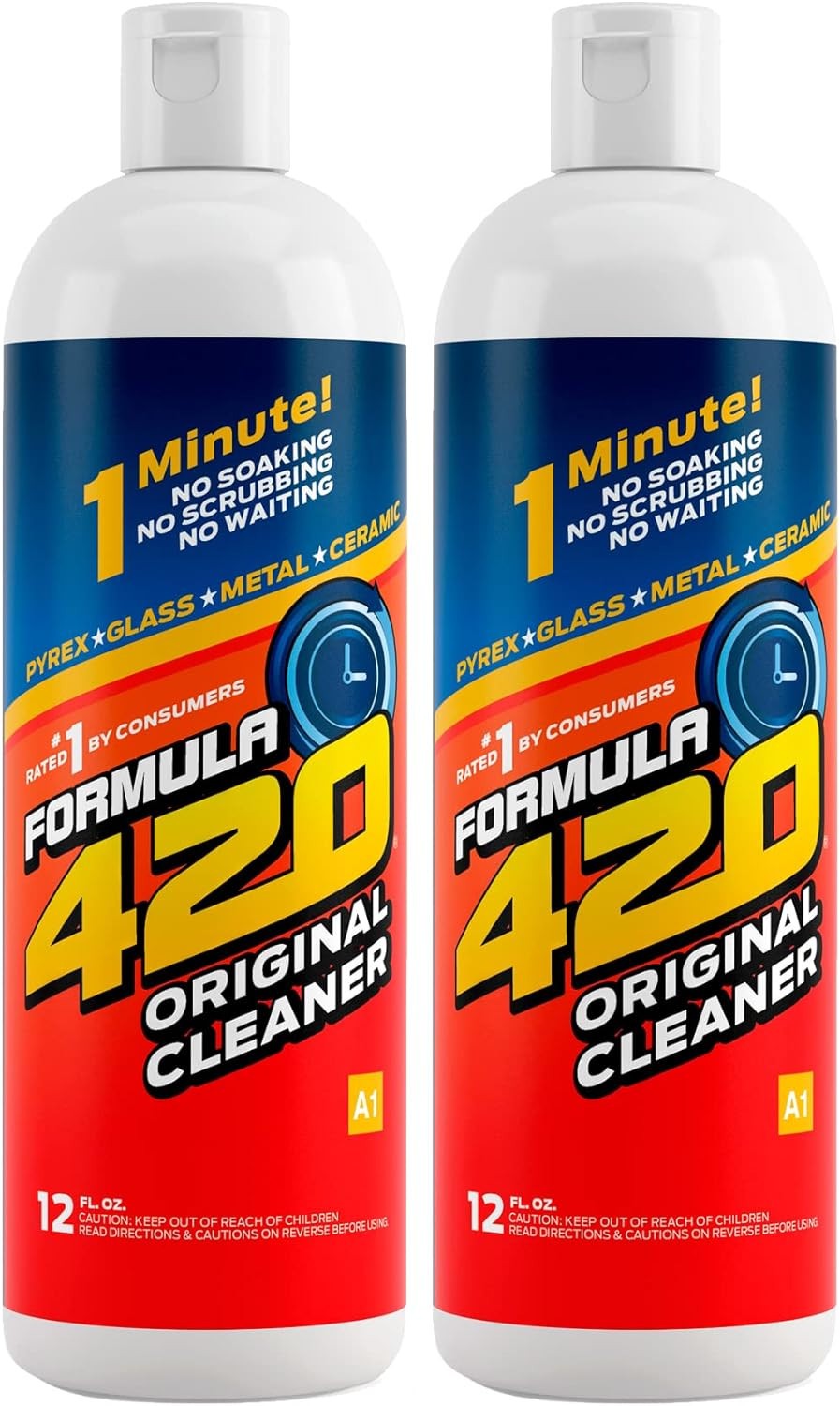 Formula 420 Cleaner – Glass, Metal Pyrex and Ceramic – 12 Oz. Bottles (2 Pack)