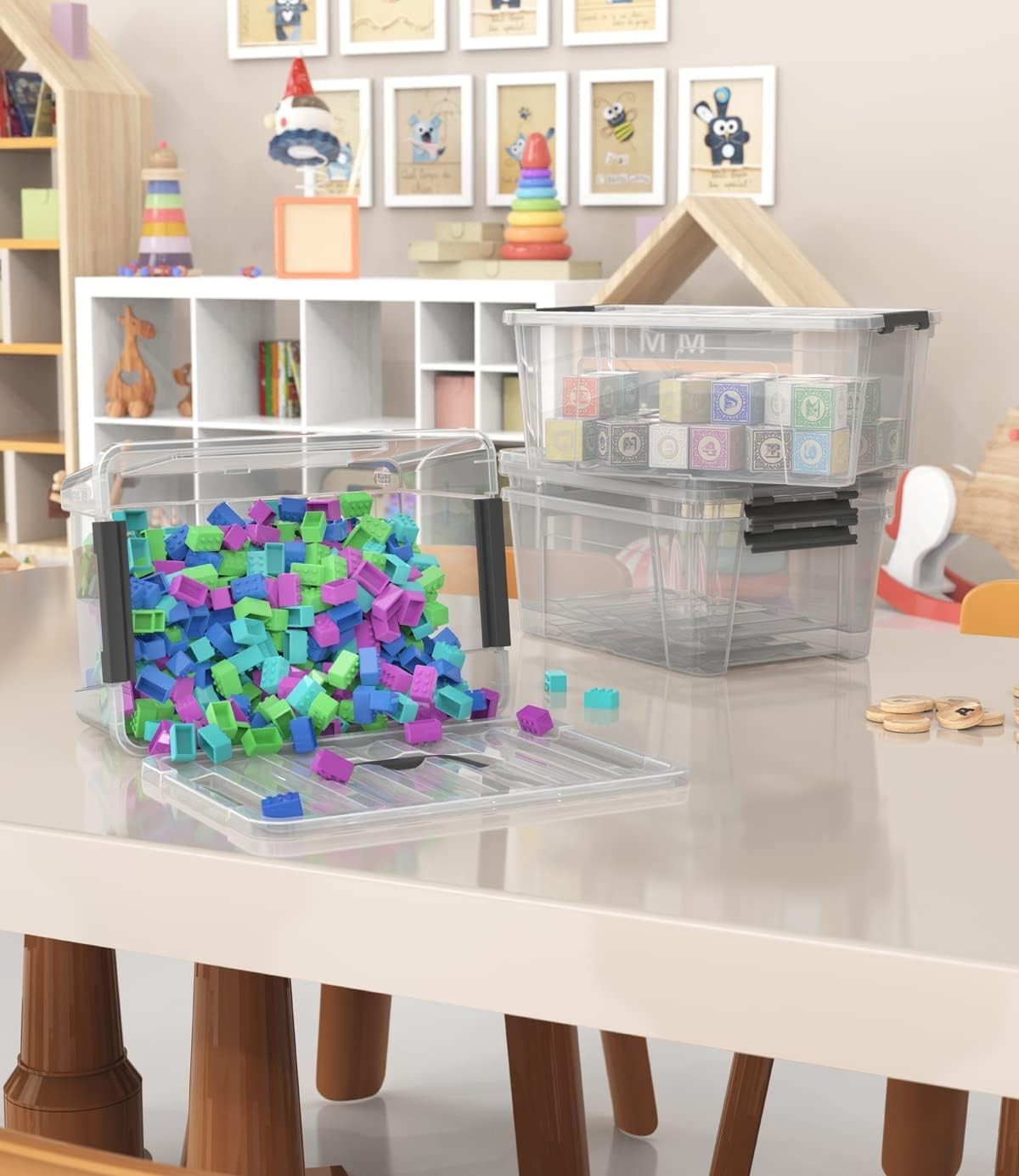 Minimalist Clear Storage Boxes 6-Pack – 5-Litre Capacity with Lockable Lids