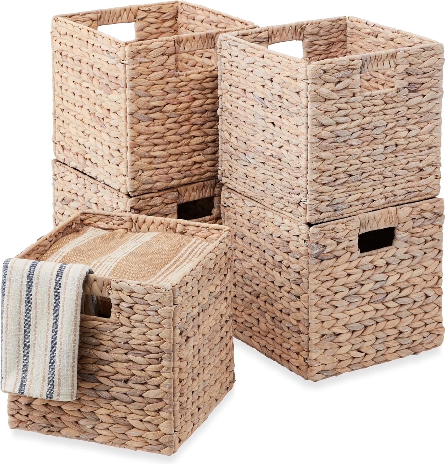 10.5×10.5in Pack of 5 Cube Storage Baskets,Multipurpose Collapsible Organizers