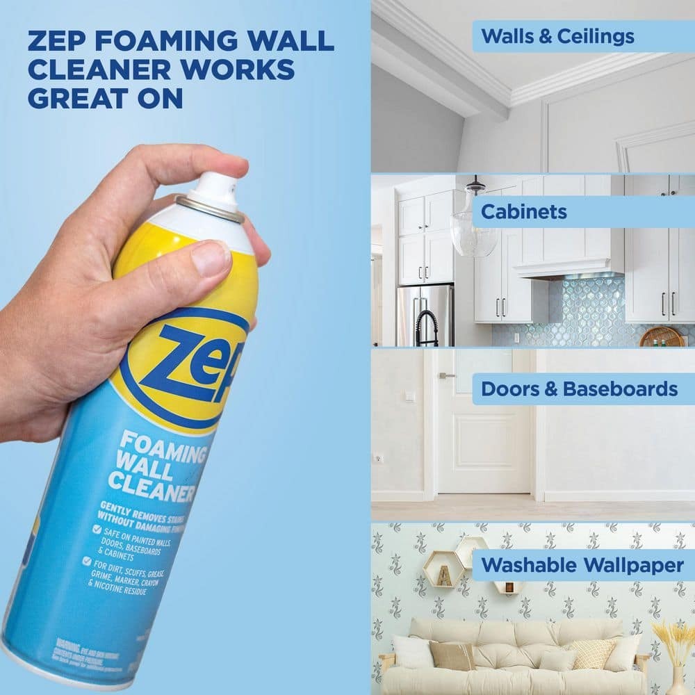 ZEP 18 Oz Foaming Wall Cleaner Scuff Mark Dirt Stain Remover Pack of 2