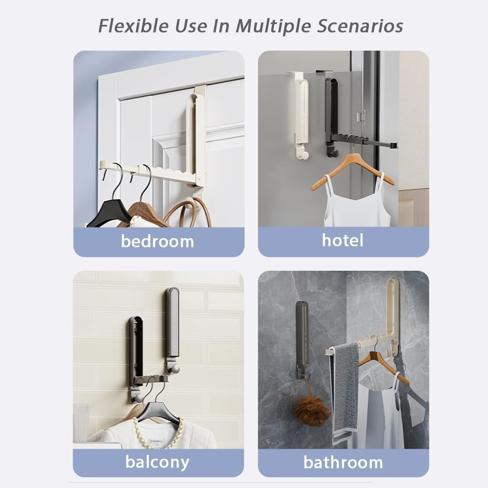 All-Metal Over The Door Drying Rack with 3 Brackets – Compact & Durable
