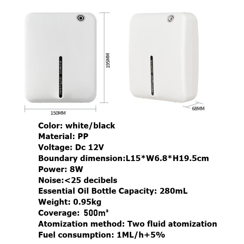 280ML 8W Hotel Fresh Air Aroma Essential Oil Fragrance Diffuser Scent Machine