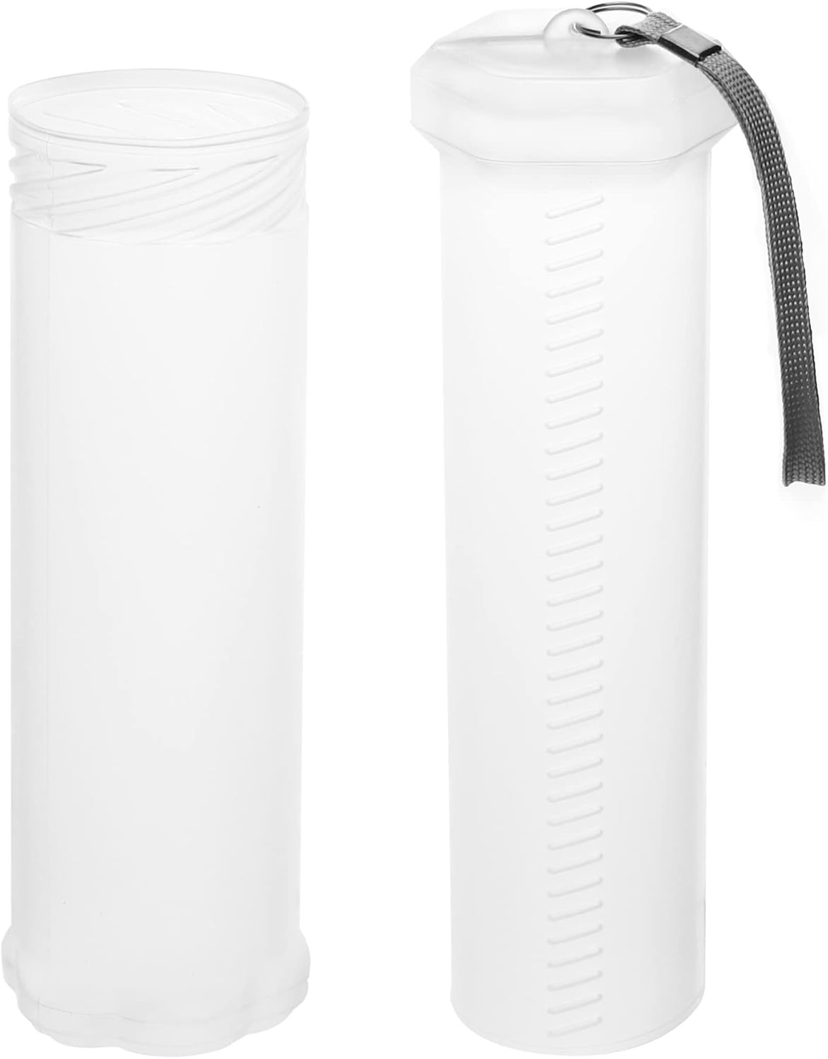 4-Pack Extendable Artist Storage Tubes 8.5–15in, 2.4in, Translucent Lanyard Case