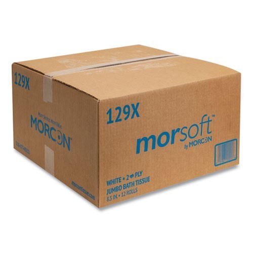 Morcon Jumbo Bath Tissue, Septic Safe, 2-Ply, 3.3″ x 500 ft, White, 12 Rolls/CT