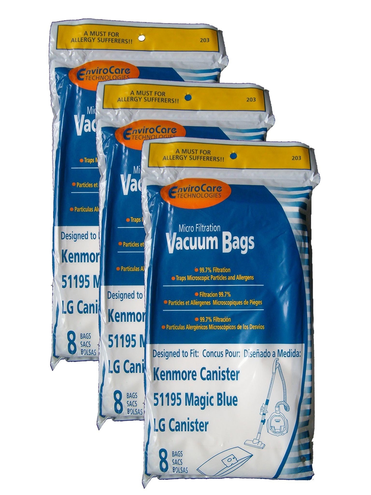Envirocare Bags to fit Kenmore Type M Sears 51195 24PK