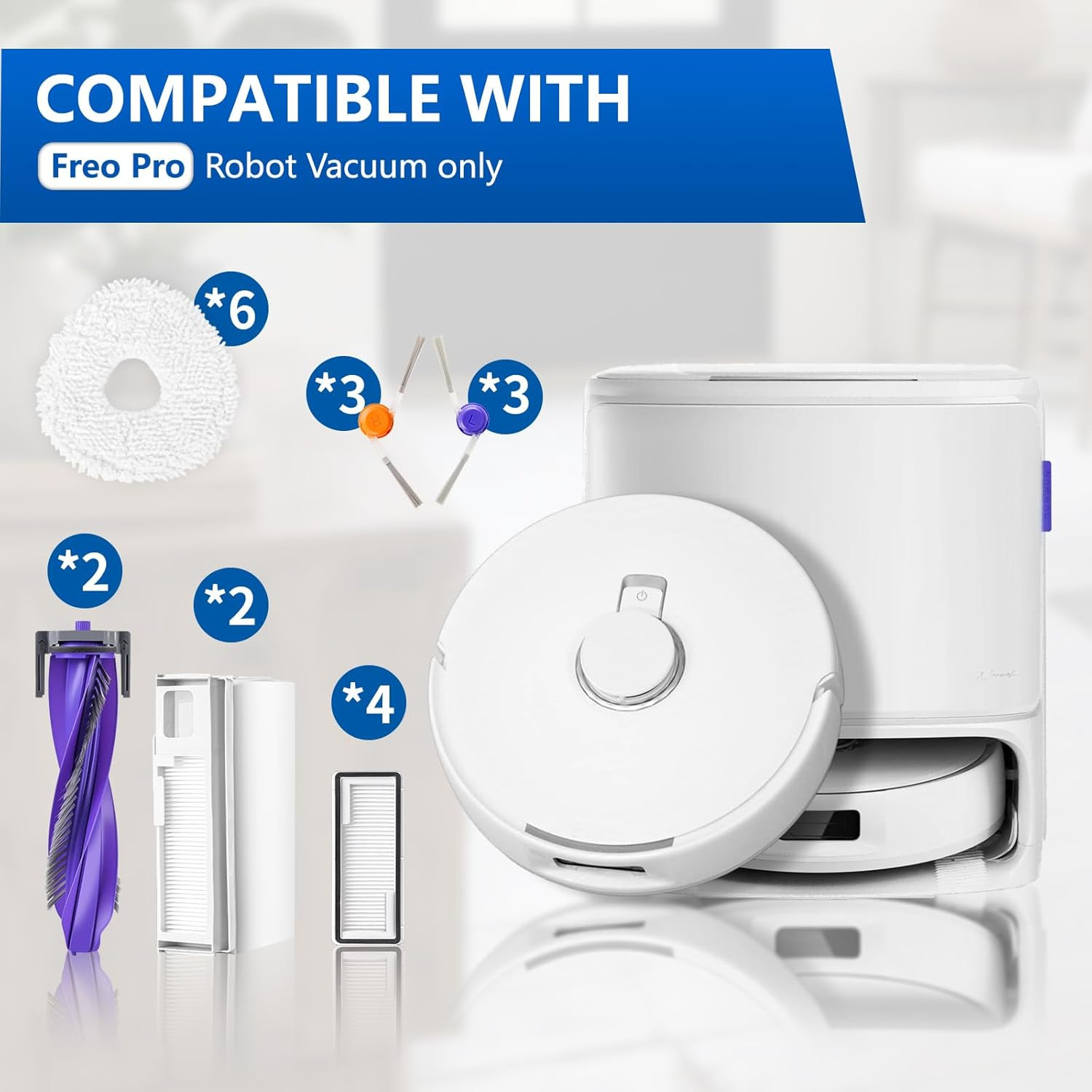 20 Pcs Replacement Vacuum Accessories kit Compatible with Narwal Freo Pro Robot