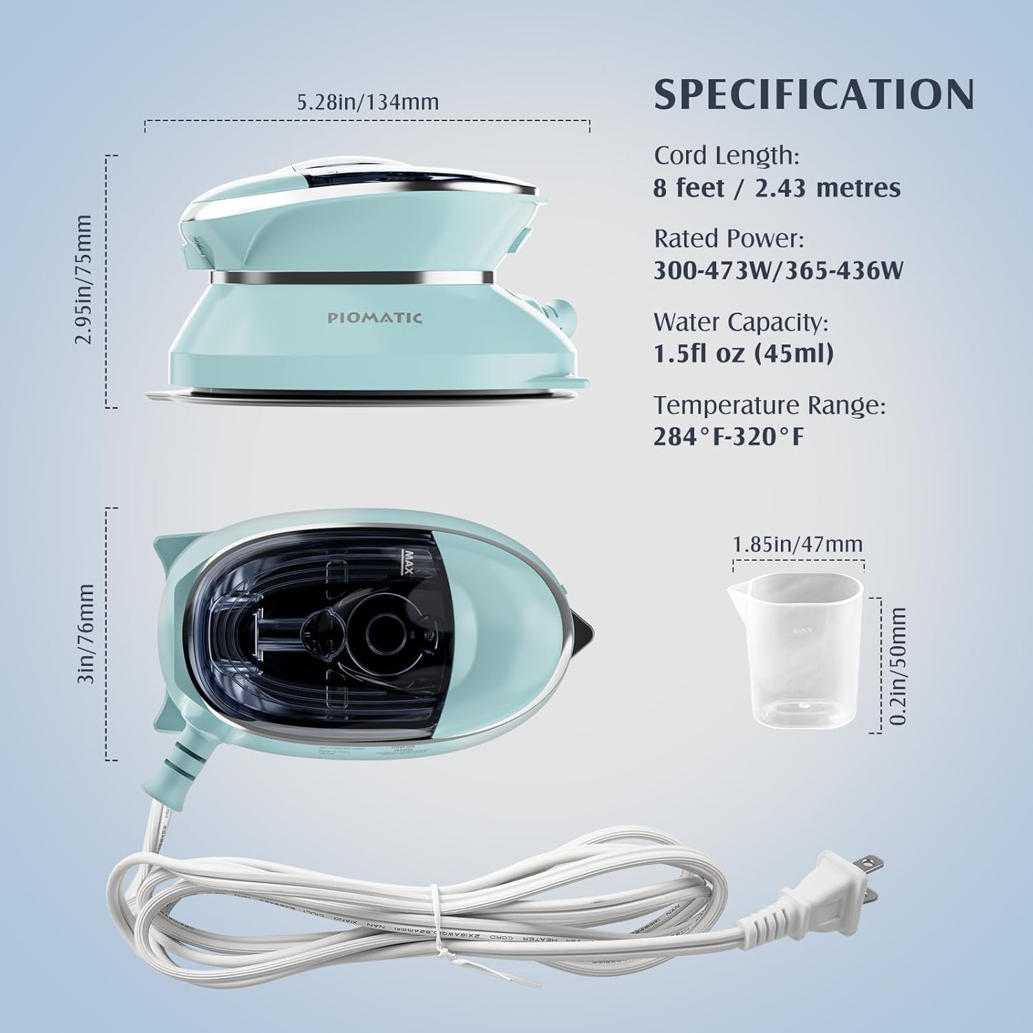 Travel Iron Mini with Steam for Clothes with Dual Voltage, Portable Mini Iron…