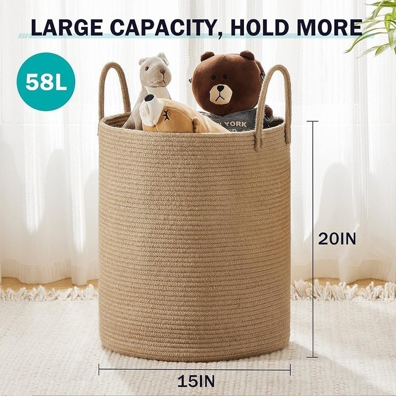 Eco-Friendly Tall Laundry Hamper Portable Durable Storage Basket Clothes Toys US
