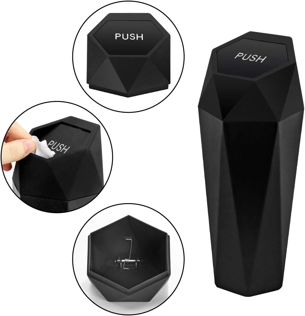 Car Trash Can with Lid – 2-Pack, Interior Accessories for Vehicles, Leakproof