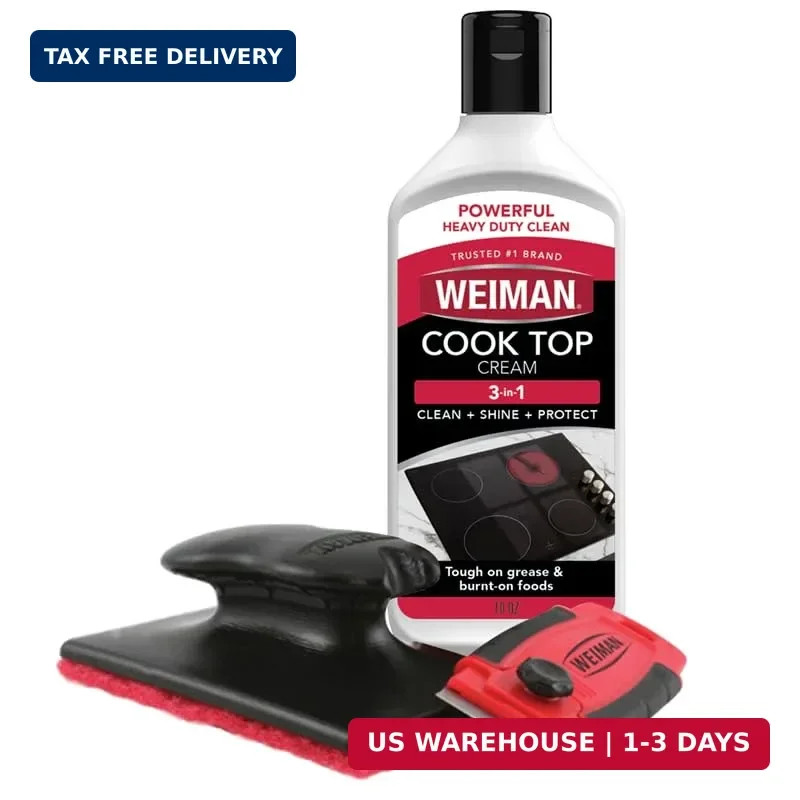 Weiman Glass & Ceramic Cooktop, Stove Top & Oven Cleaner Kit – Kitchen Cleaner C