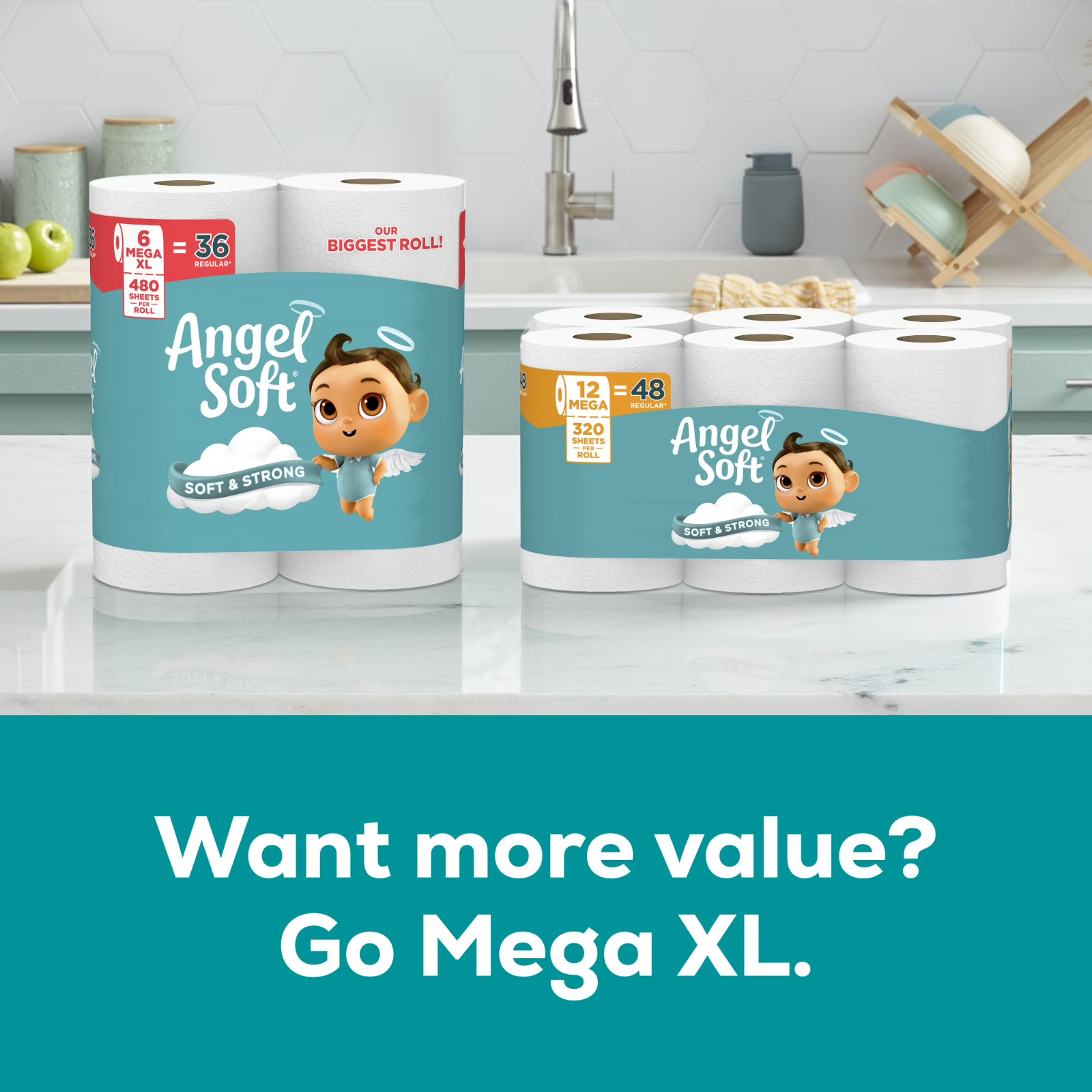 2 Ply Toilet Paper 36 Mega Rolls 320 Sheets per Roll Soft Bath Tissue