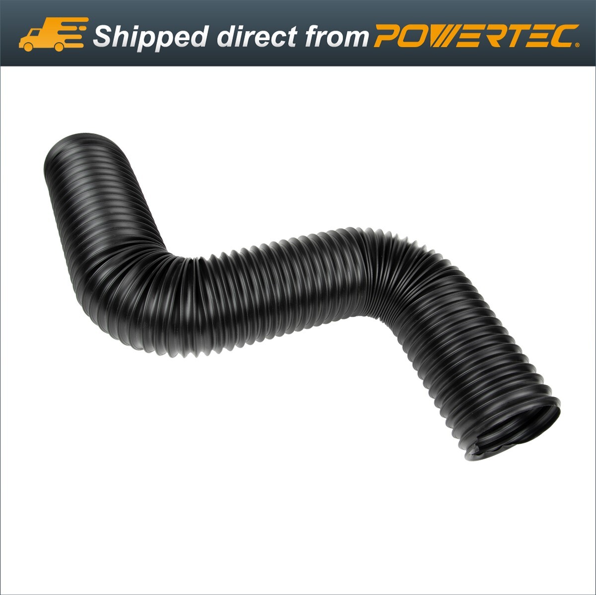 POWERTEC 4 Inch Dia. Flexible Dust Collection Hose Black (70128)