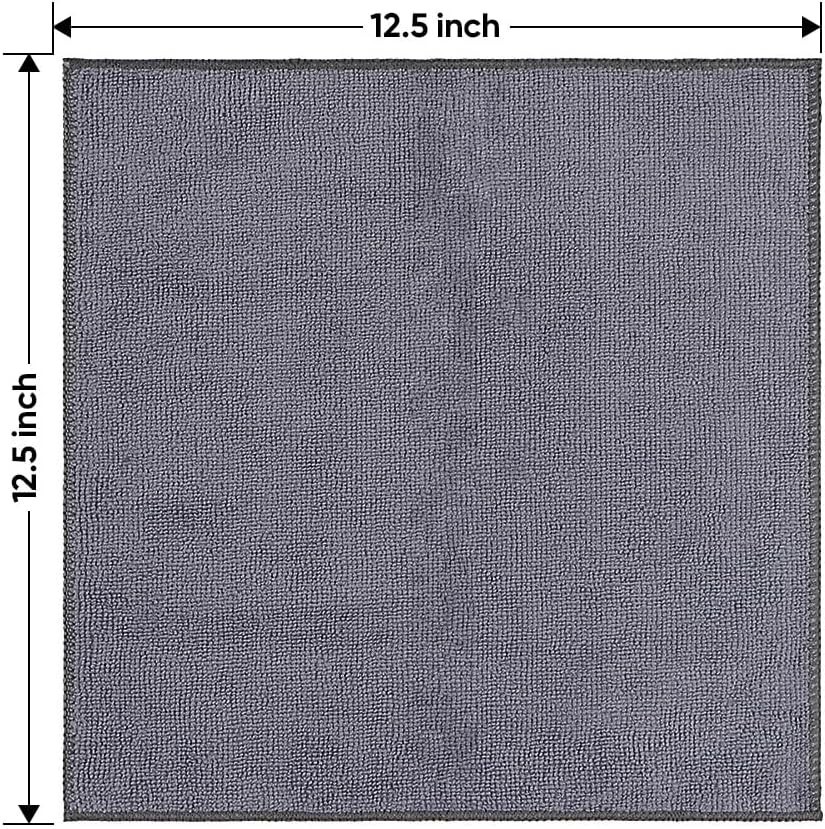 Ultra Absorbent Grey Microfiber Cleaning Rags – 200 Count, Lint and Scratch Free