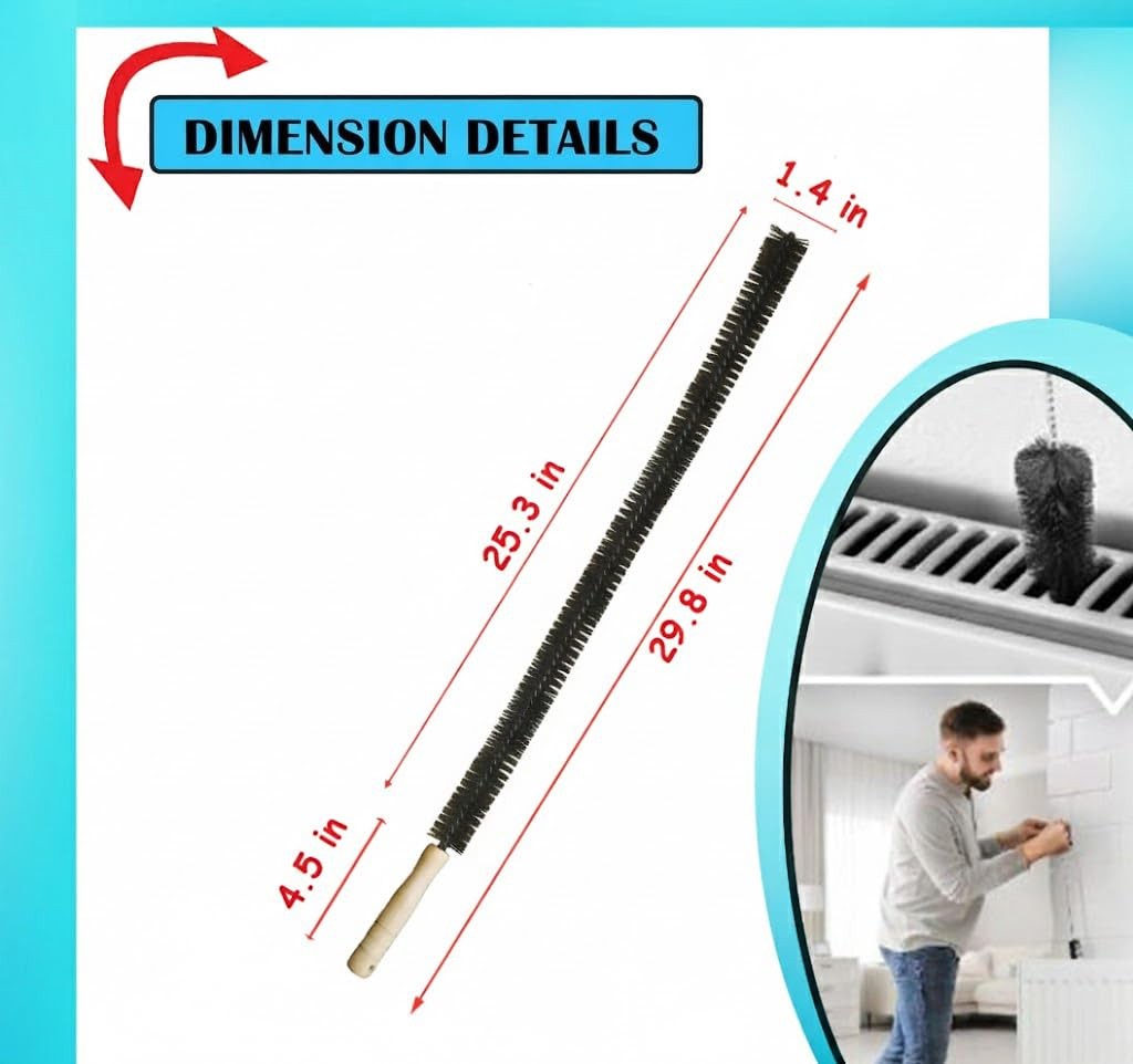 Clothes dryer vent cleaning kit with vacuum hose attachment brush, lint remover