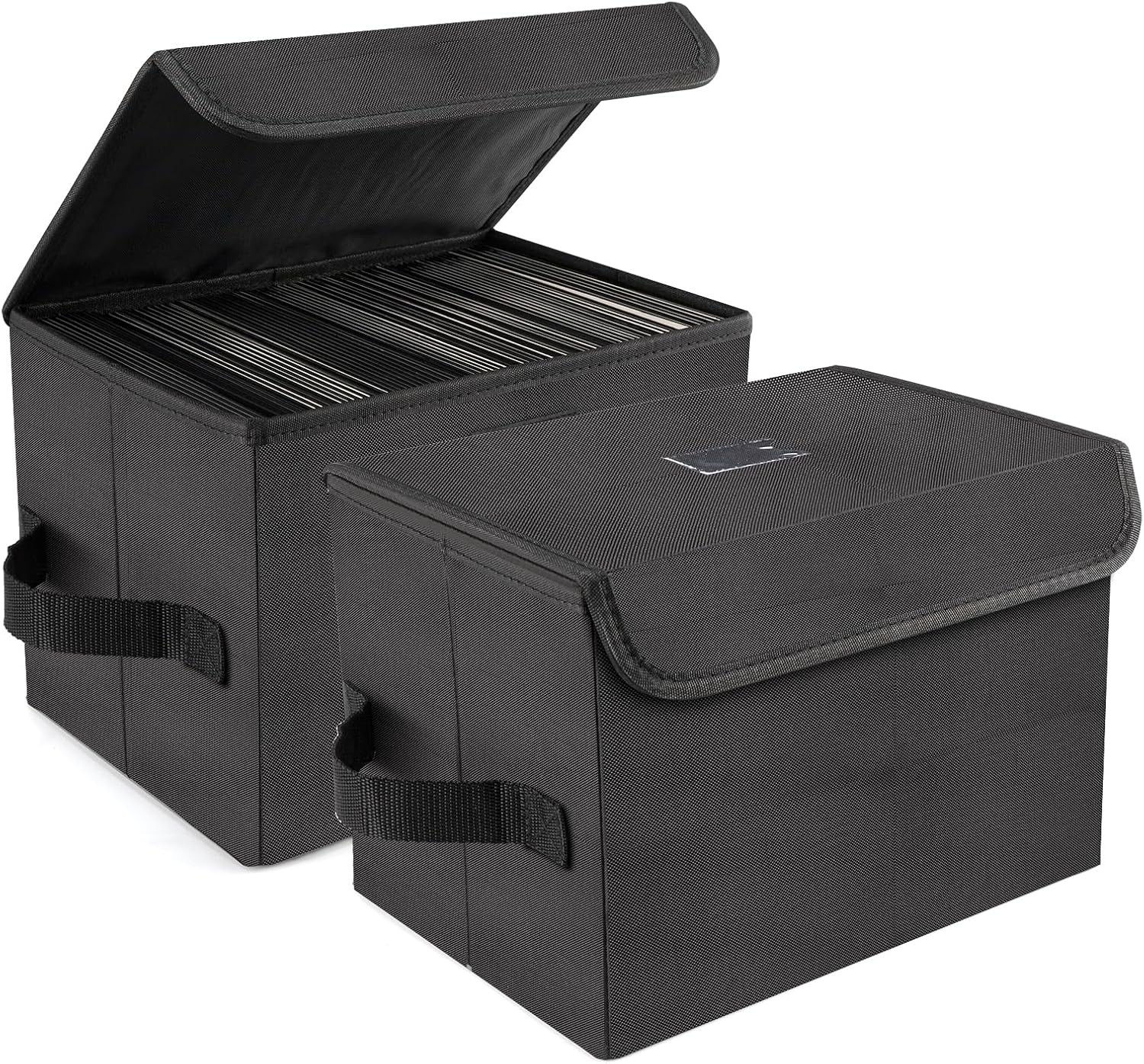 7-Inch Vinyl Record Organizer – Durable Nylon Storage Box with Protective Lid