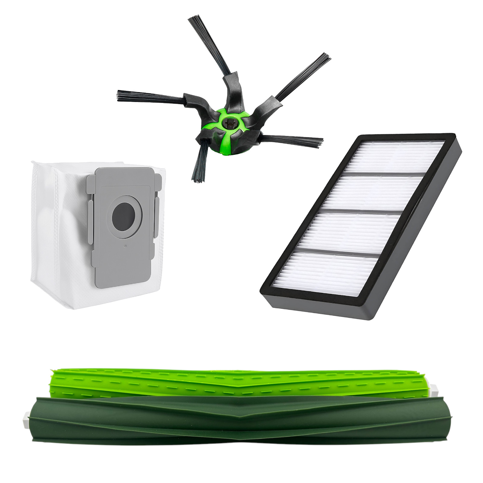Refill Kit for iRobot Roomba S9 S9+ Roller Filter Side Brush Zipper Dust Bag
