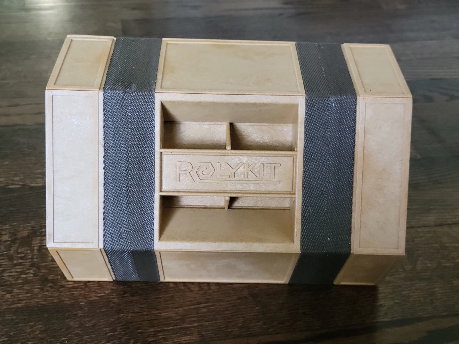 Vintage ROLYKIT Storage System Organizer Box Beige Brown Sewing Crafts Tools