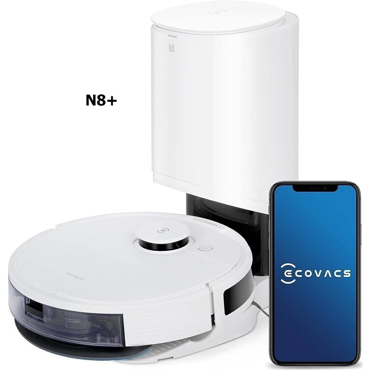 ECOVACS DEEBOT N8+ Laser Mapping Vacuuming and Mopping Robot with Self Empty…