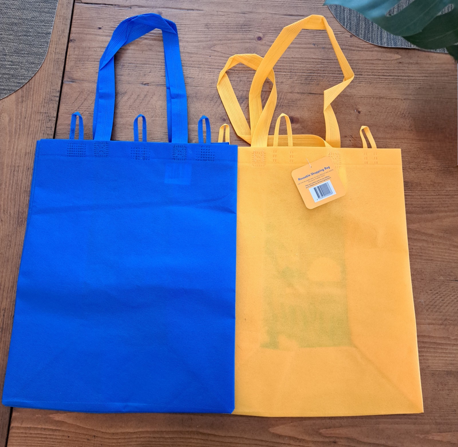 New Walmart Aloha From Hawaii Shopping Reusable Tote 2 Bag Set Blue Yellow w/Tag