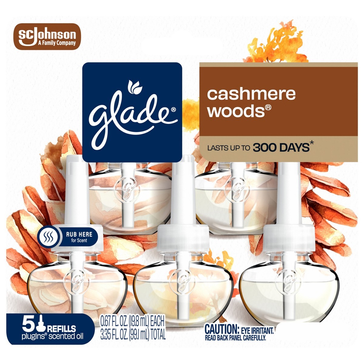 Scented Oil Air Freshener Plug In Refills – Cashmere Woods – 3.35 fl oz/5pk