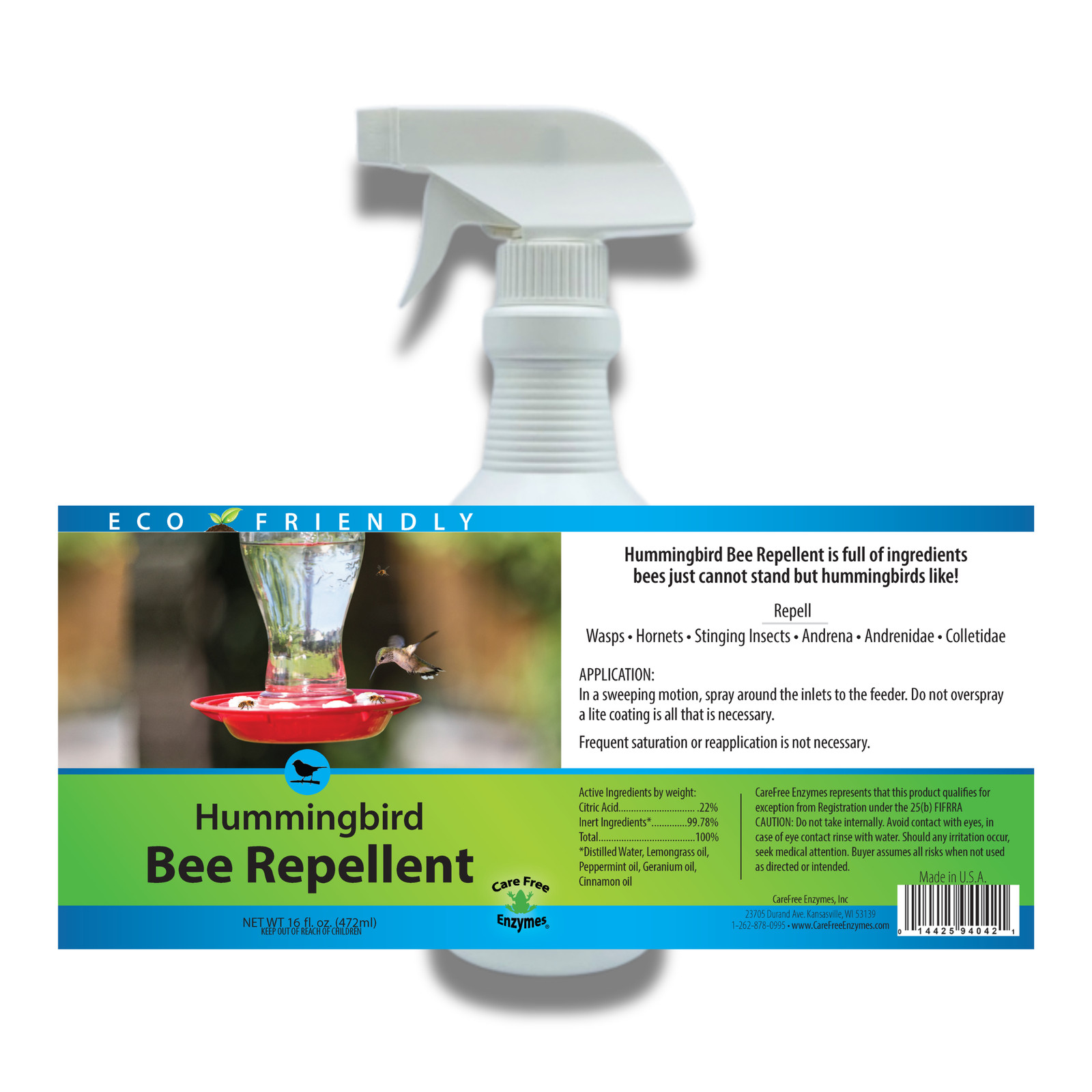 Natural Bee & Wasp Repellent for Hummingbird Feeders | Hummingbird Bee Repellent