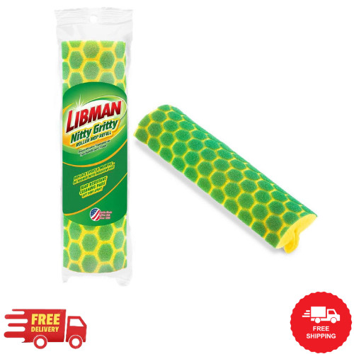Libman Nitty Gritty Roller Mop Refills Head Replacement Green Yellow 3 Pack New