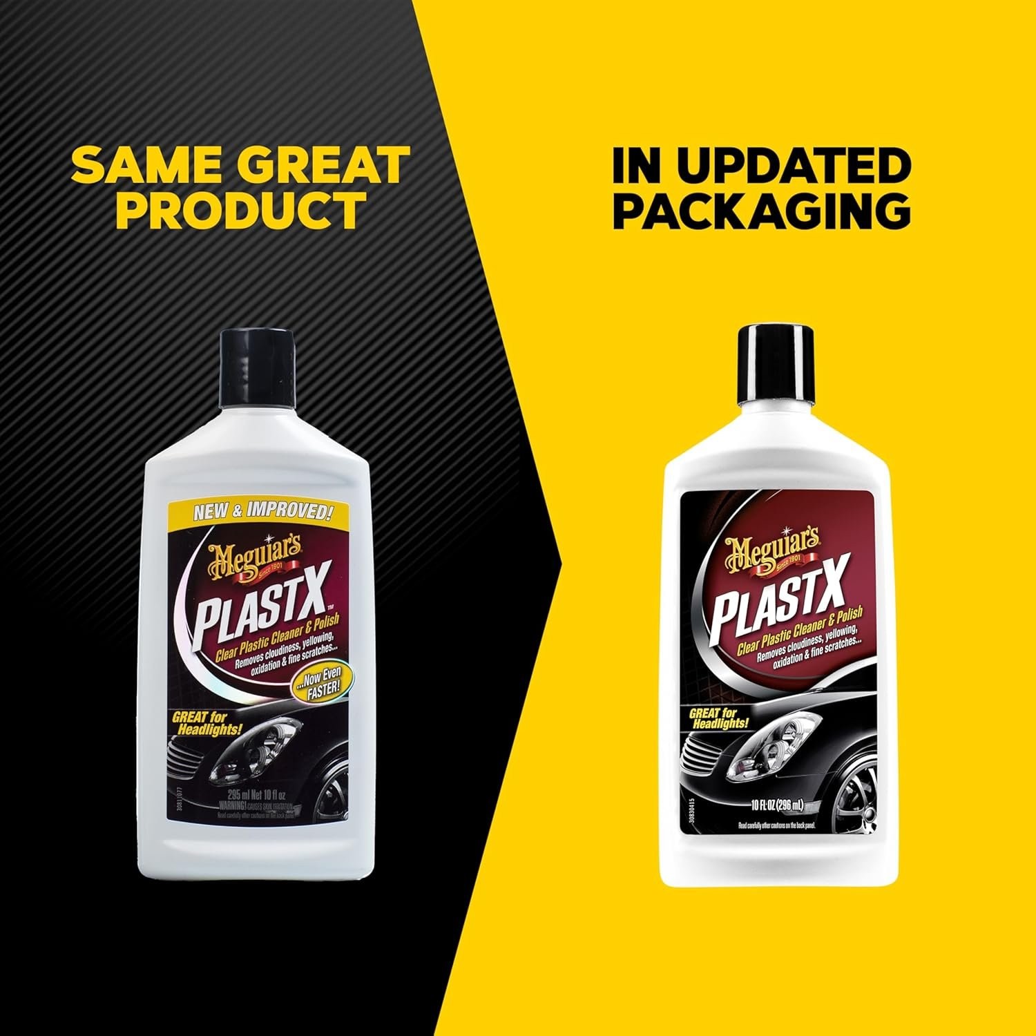 Headlight Restoration Polish for Plastic Clarity, Removes Yellowing & Cloudiness