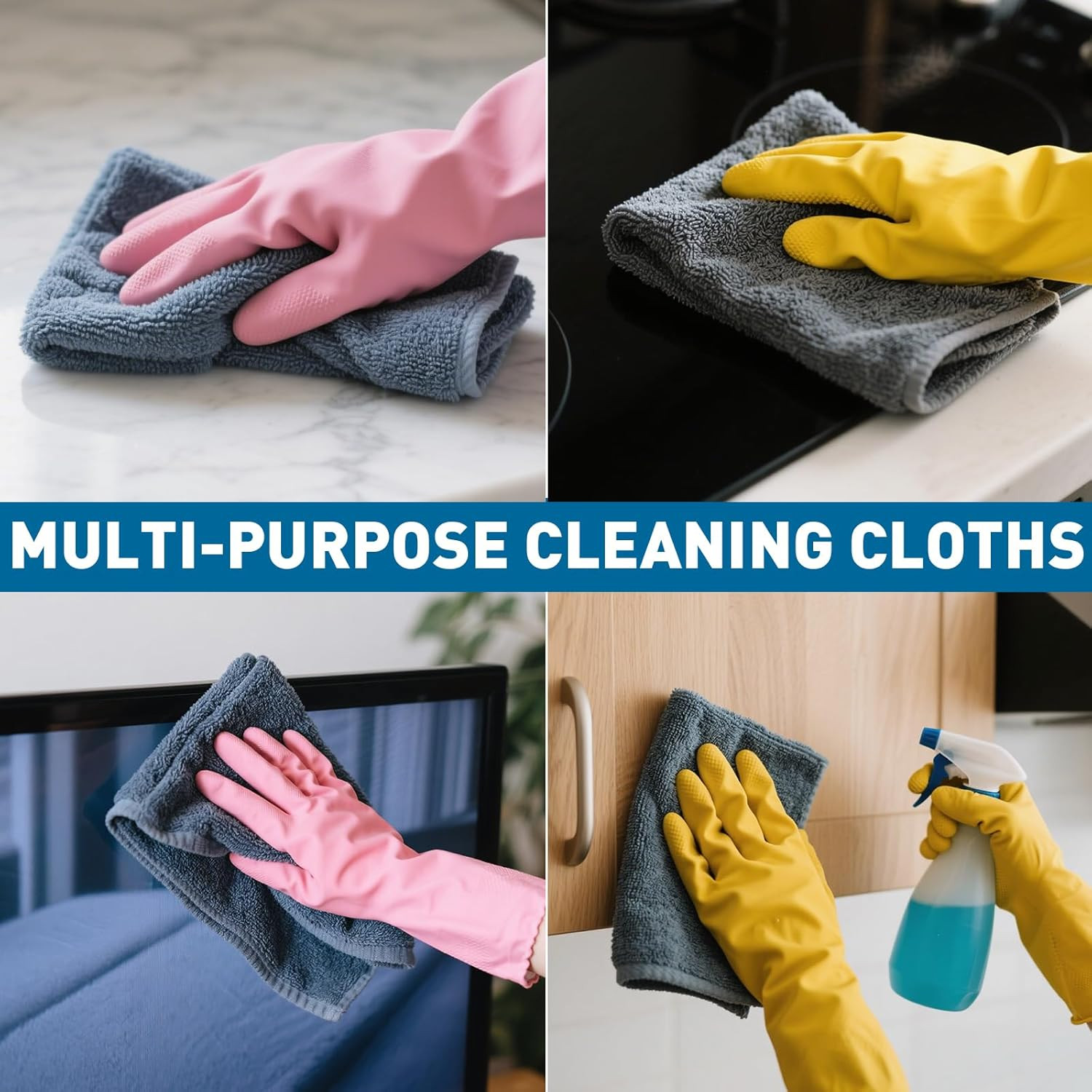 Gray Microfiber Cleaning Cloths Bulk Pack-400 Pack, Microfiber Towels Bulk, Towe