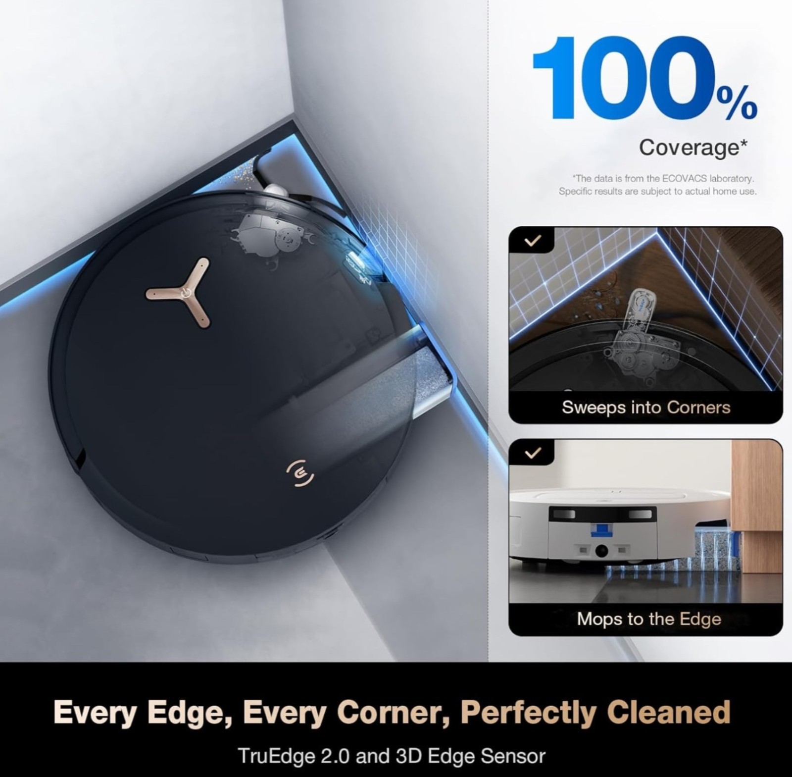 ECOVACS DEEBOT X8 PRO OMNI Robot Vacuum and Mop, 18000Pa, Self-Emptying, Black