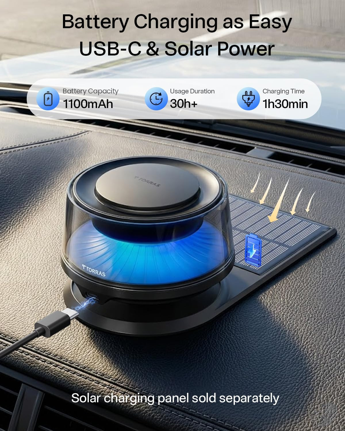 Smart Car Air Fresheners Diffuser, the First App Control Car Freshener, Solar &
