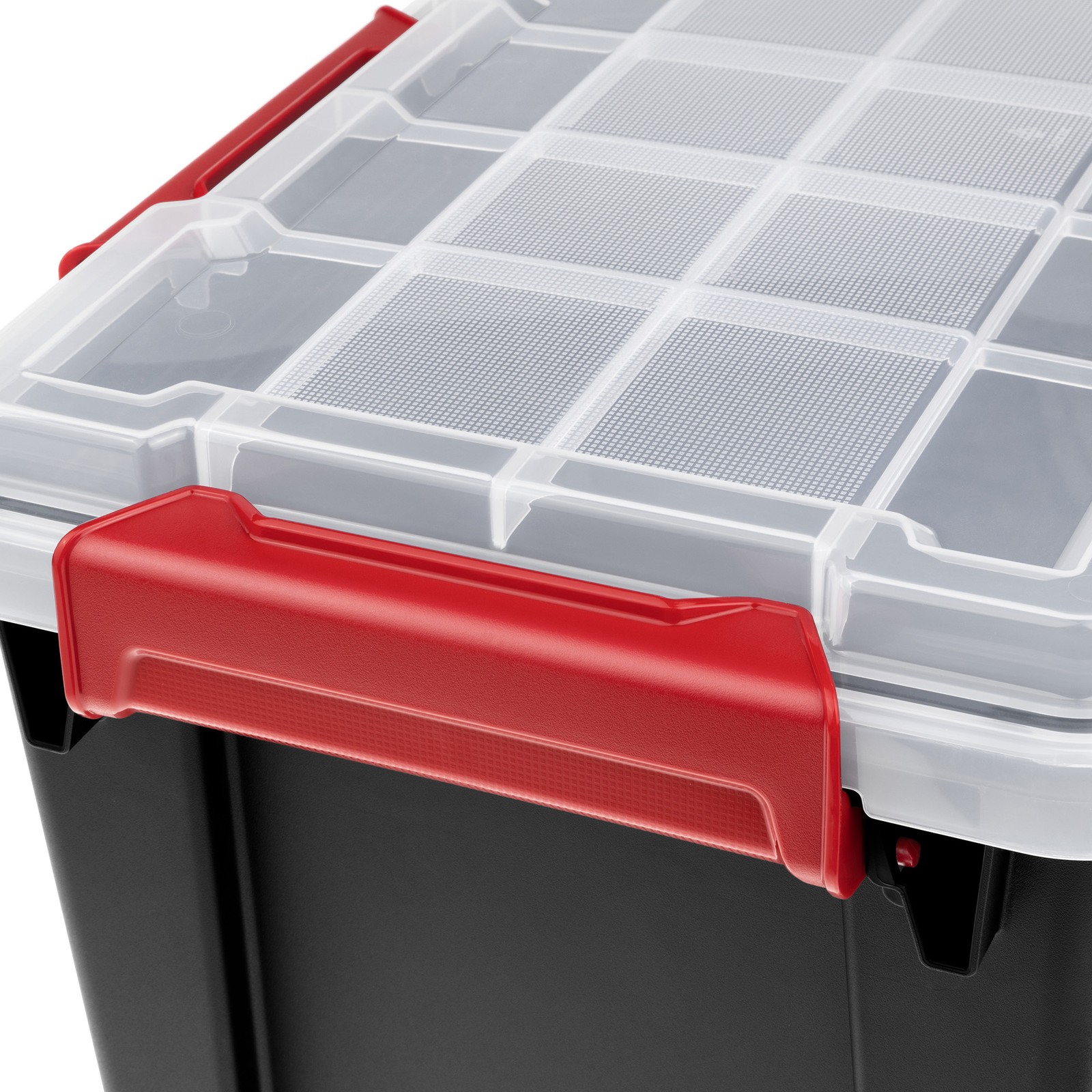Sterilite 5 Gal Gasket Box, Stackable Storage Container with Lid, Black, 12 Pack