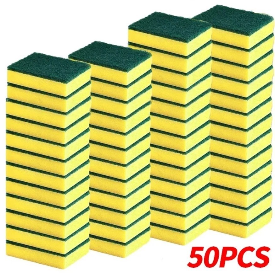 10/50 Pack Kitchen Cleaning Sponges Scourers Washing Up Non-Scratch for Dish Pad