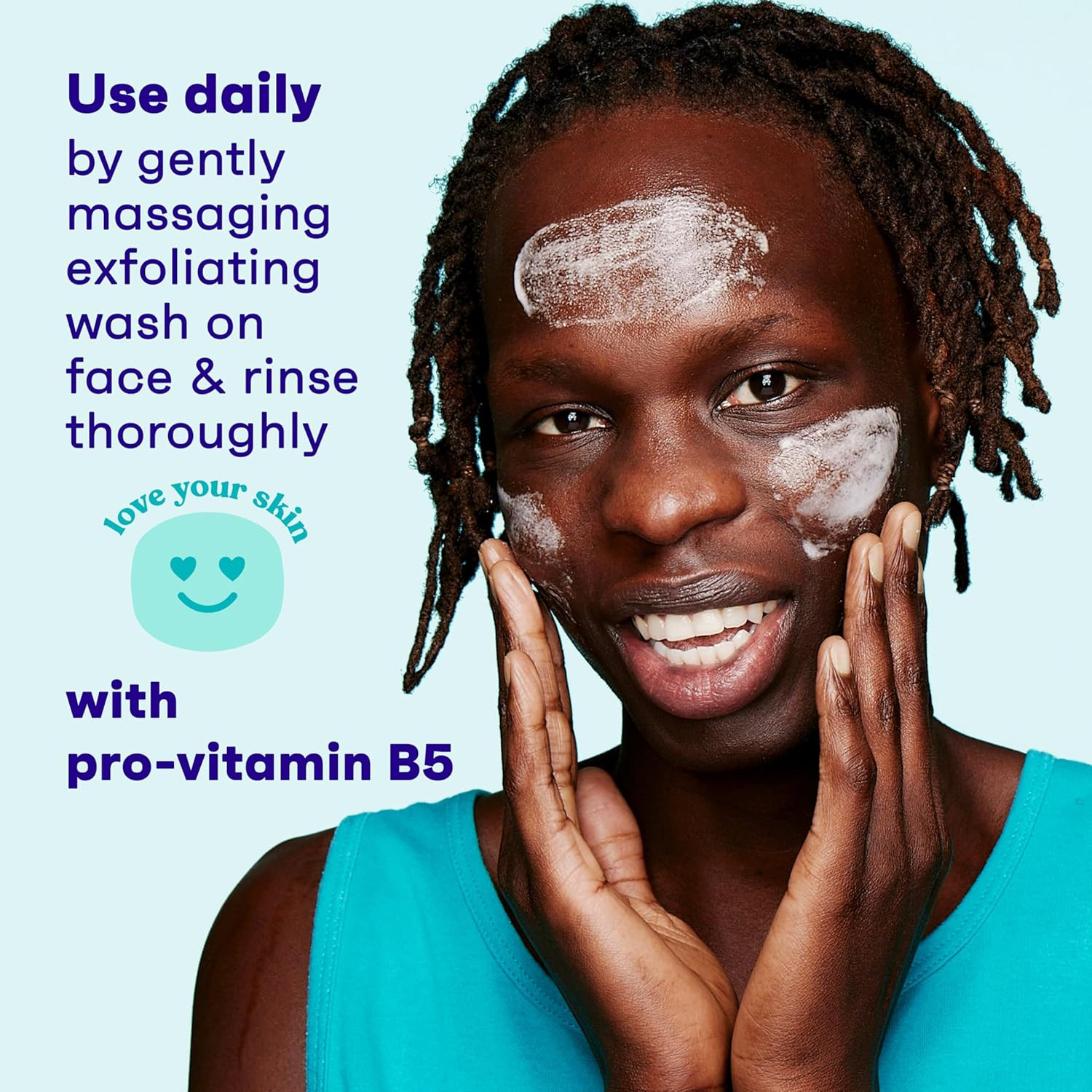 Deep Action Exfoliating Facial Cleanser, Scrub & Face Wash, Pro-Vitamin B5, Lact